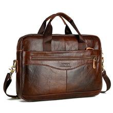 Load image into Gallery viewer, Cowhide Leather Briefcase Mens Genuine Leather Handbags Crossbody Bags Men's High Quality Luxury Business Messenger Bags Laptop