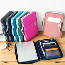 Load image into Gallery viewer, Multi-functional A4 Document Bags Filing Pouch Portable Waterproof Oxford Cloth Organized Tote For Notebooks Pens Computer Stuff