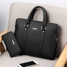 Load image into Gallery viewer, Double Layers Men's Leather Business Briefcase