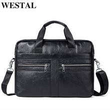 Load image into Gallery viewer, WETSTAL Business Men's Briefcases Men's Bag Genuine Leather Messenger Bags Laptop Bag Leather Briefcase Office Bags for Men 2019