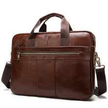 Load image into Gallery viewer, WESTAL men's briefcase bag men's genuine leather laptop bag business tote for document office portable laptop shoulder bag  8523