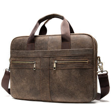 Load image into Gallery viewer, WESTAL men's briefcase bag men's genuine leather laptop bag business tote for document office portable laptop shoulder bag  8523
