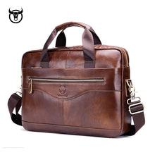 Load image into Gallery viewer, Genuine leather men's Briefcase vintage business computer bag fashion messenger bags man shoulder bag postman male Handbags