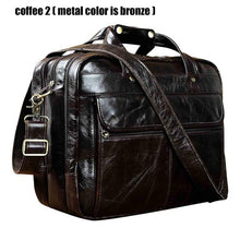 Load image into Gallery viewer, Men Oil Waxy Leather Antique Design Business Briefcase Laptop Document Case Fashion Attache Messenger Bag Tote Portfolio 7146