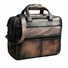 Load image into Gallery viewer, Men Oil Waxy Leather Antique Design Business Briefcase Laptop Document Case Fashion Attache Messenger Bag Tote Portfolio 7146